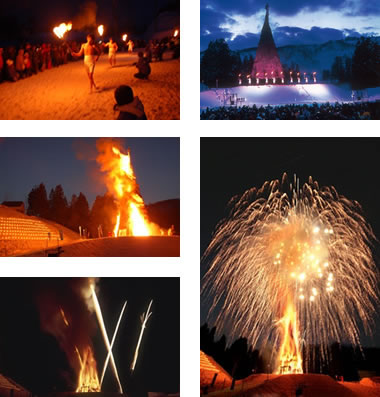 「日本一のさいの神点火式」の画像