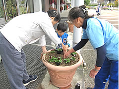 「花テラス花苗植え」の画像