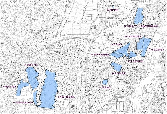 「長岡都市計画（川西地域）　地区計画区域位置図」の画像