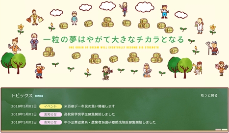 「米百俵財団ホームページ」の画像