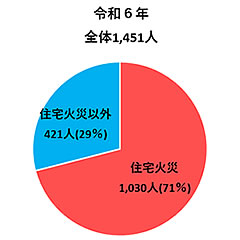 「全国の火災による死者の発生状況（令和6年）」の画像