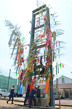「高さ10メートルほどの七夕飾り」の画像