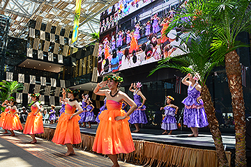 「フラダンスやウクレレのステージショー」の画像