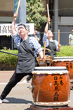 「宮城県の石巻日高見太鼓の披露」の画像