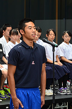 「長岡大手高校・吉津智司さんらが大会への決意を発表」の画像