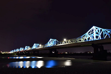 「長生橋のライトアップ」の画像