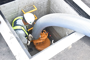 「1分間に4tの水が排出可能」の画像