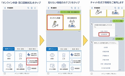 「オンライン申請・窓口混雑状況」の画像
