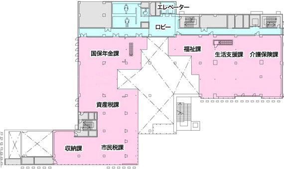 「東棟 2F　配置図」の画像