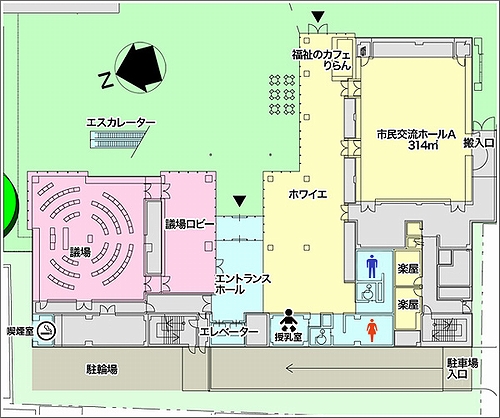 「西棟 1F　配置図」の画像