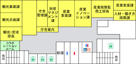 「大手通庁舎6階 配置図」の画像